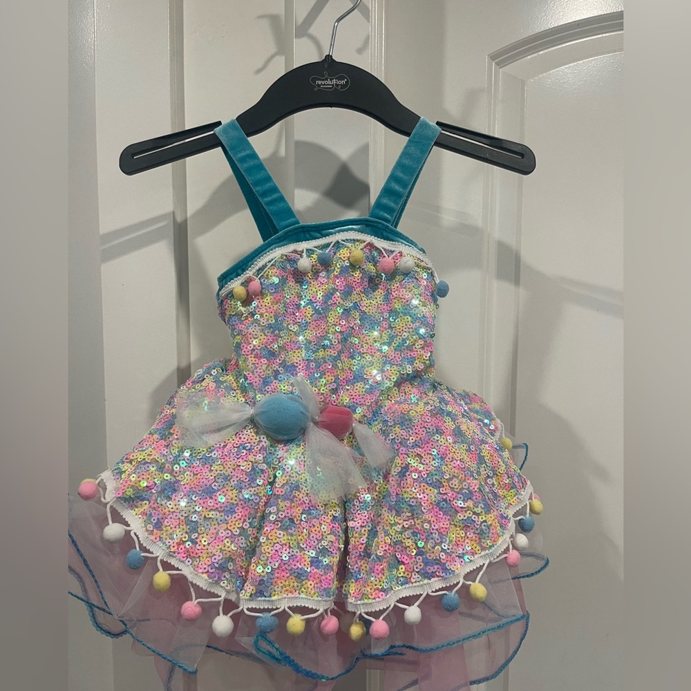 Colorful Sequin Kids Dance Costume